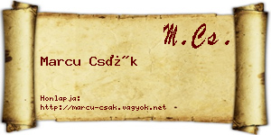 Marcu Csák névjegykártya